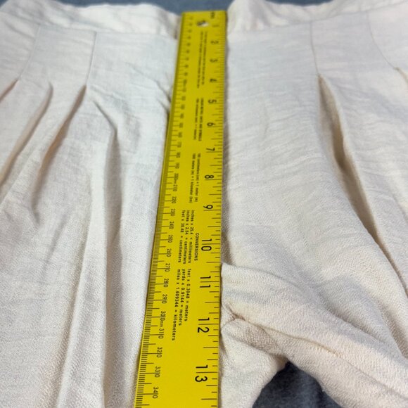 aper·cran Women’s S Small Pleated Wide-Leg Pants – Cream Rayon/Nylon Blend - Picture 9 of 9